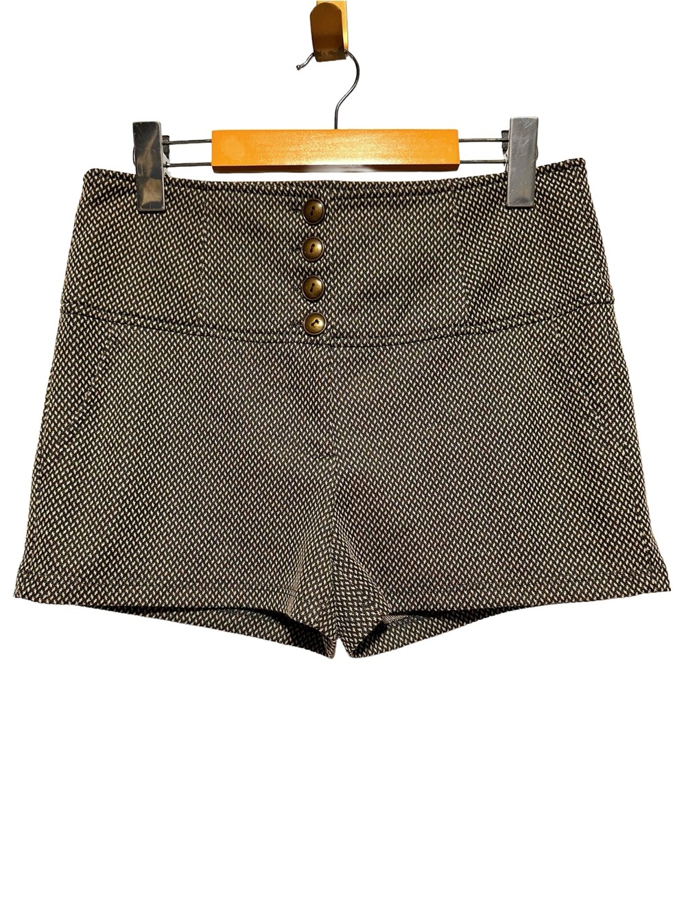 MUST HAVE High Waist Tweed Houndstooth Micro Shorts Academia Mod